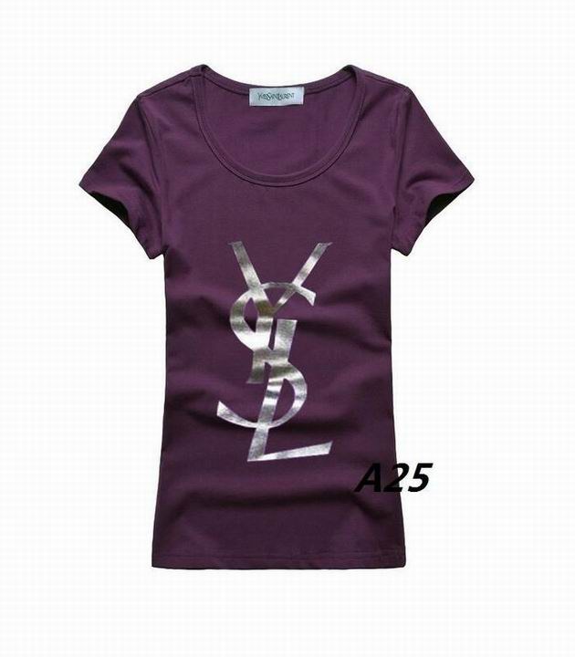 YSL short round collar T woman S-XL-172
